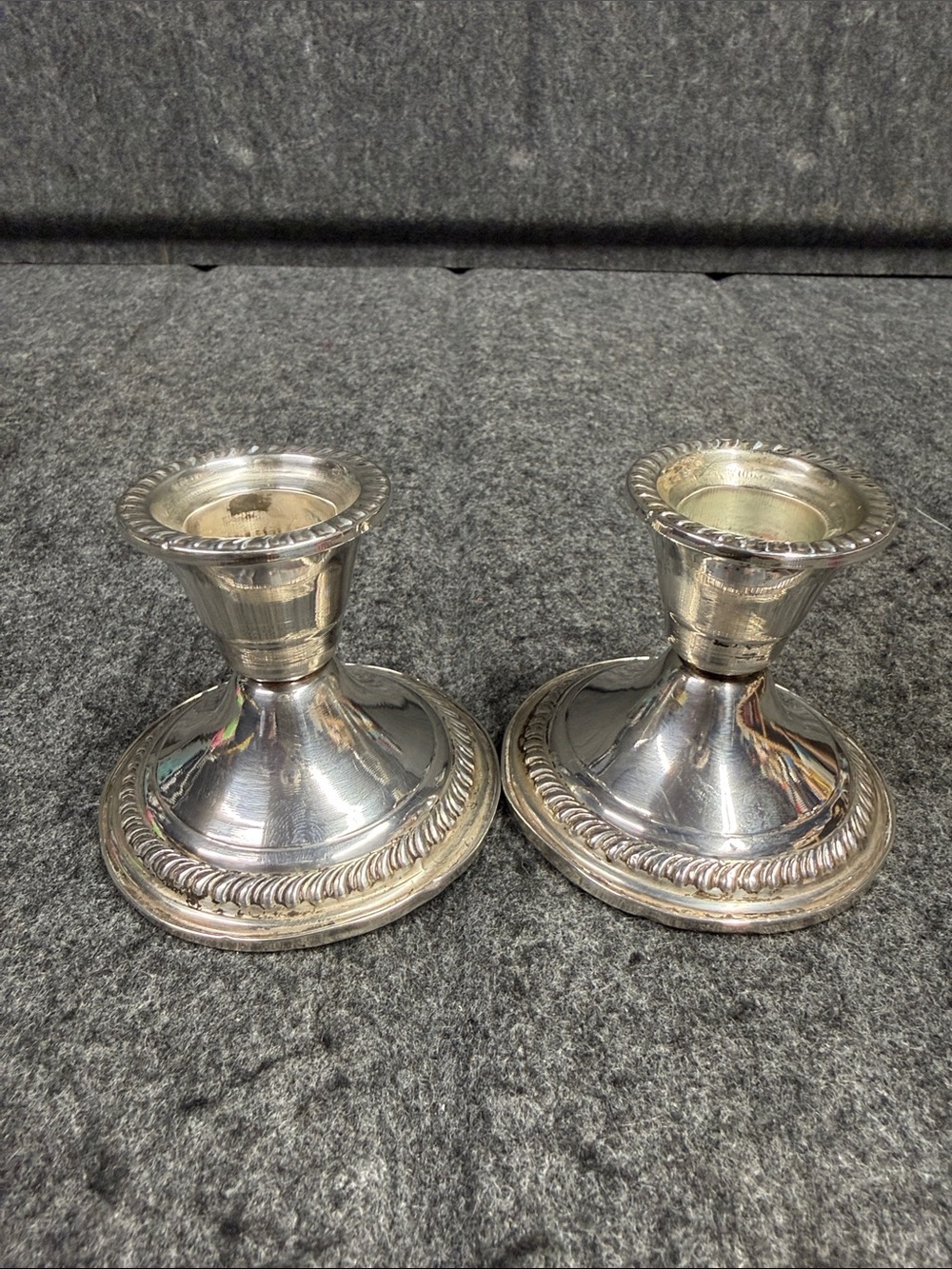 Sterling-Style Silver Candlestick Pair - Silver Home Accent